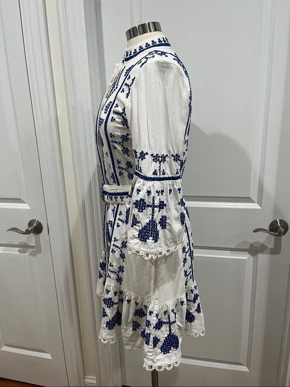 FARM Rio Cross-Stitch Blue and White Dress - Picture 7 of 16